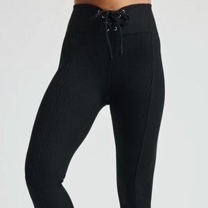 Ribbed Football Legging in Black